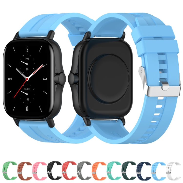 For Amazfit GTR 2e / GTR 2 22mm Silicone Replacement Strap Watchband with Silver Buckle