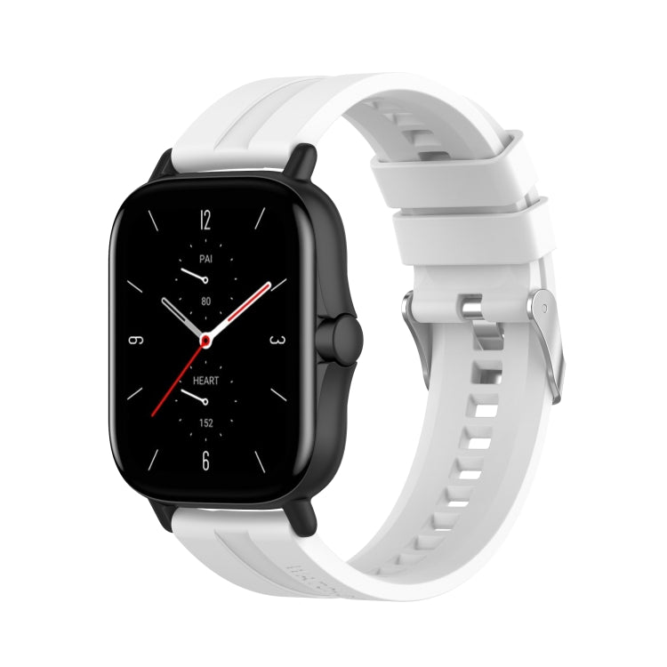 For Amazfit GTS 2e / GTS 2 20mm Silicone Replacement Strap Watchband with Silver Buckle