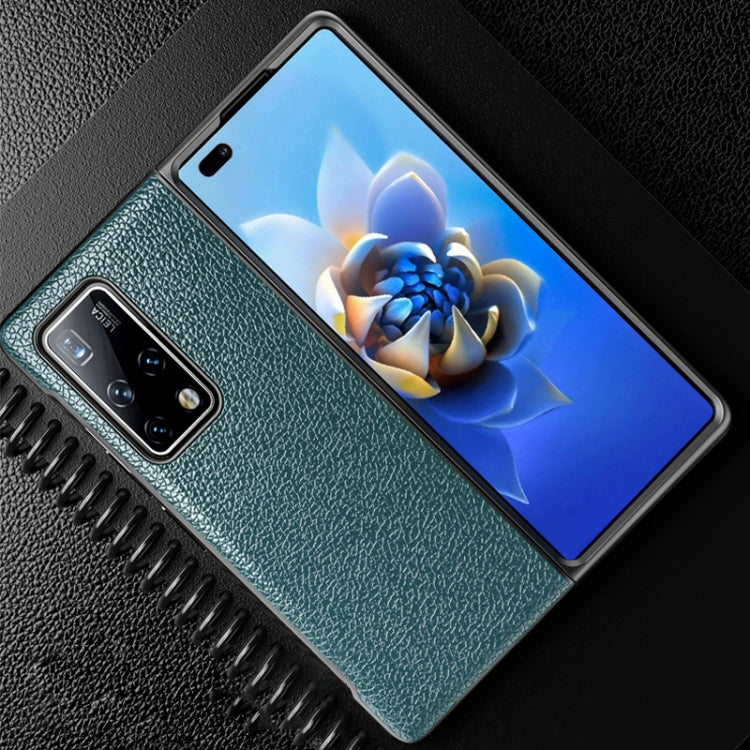 Litchi Texture Cowhide Leather + TPU Shockproof Back Cover Case
