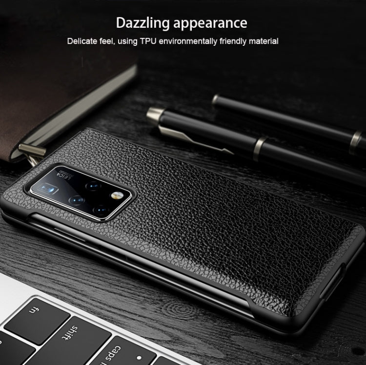 Litchi Texture Cowhide Leather + TPU Shockproof Back Cover Case