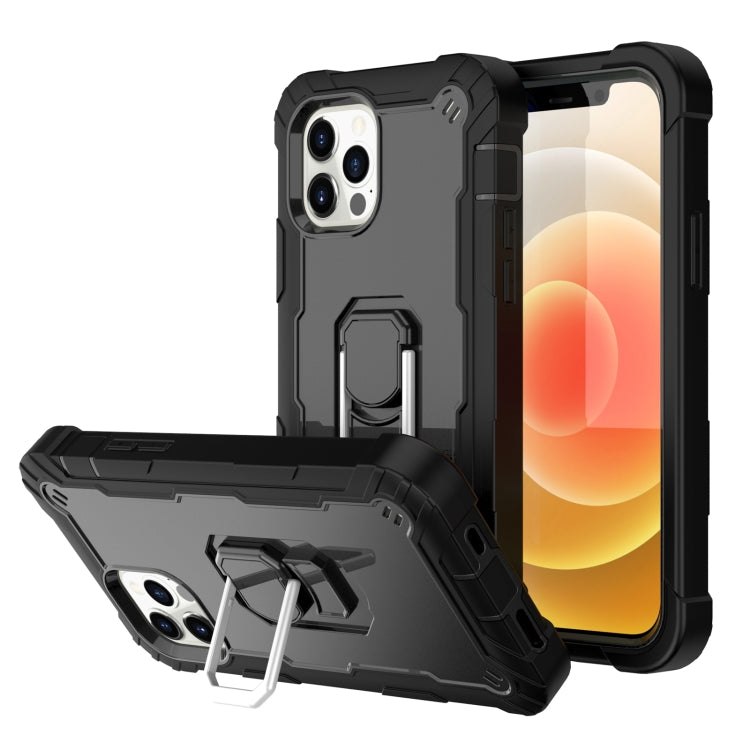 PC + Rubber 3-layers Shockproof Protective Case with Rotating Holder