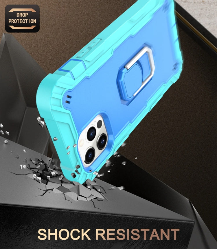 PC + Rubber 3-layers Shockproof Protective Case with Rotating Holder
