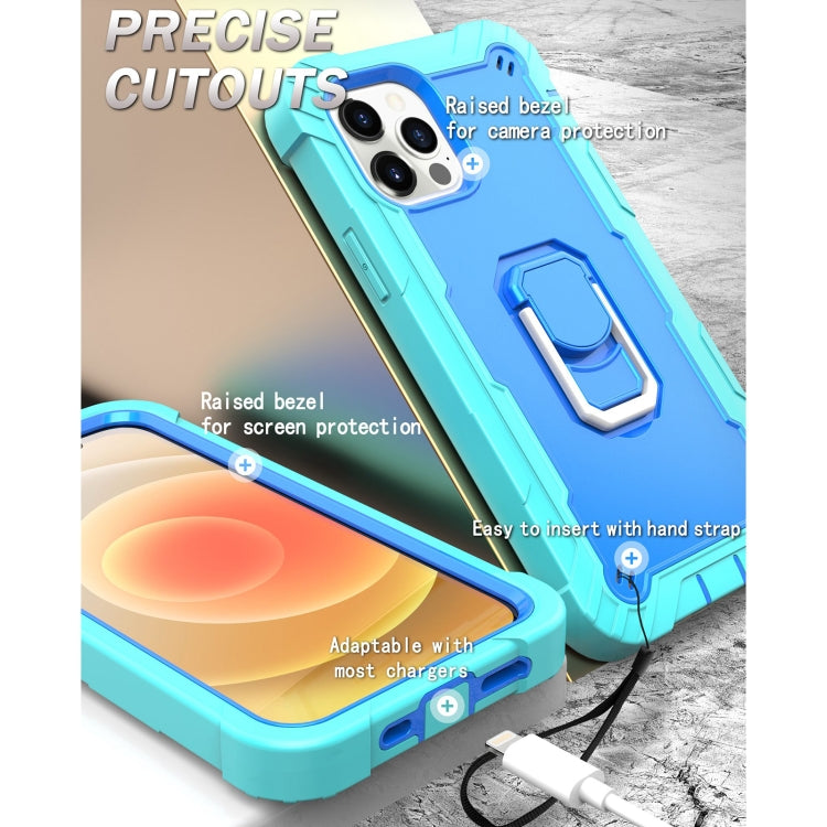 PC + Rubber 3-layers Shockproof Protective Case with Rotating Holder