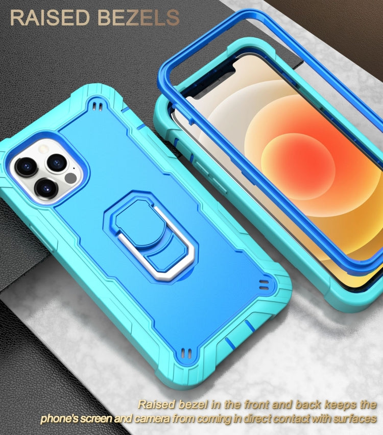 PC + Rubber 3-layers Shockproof Protective Case with Rotating Holder