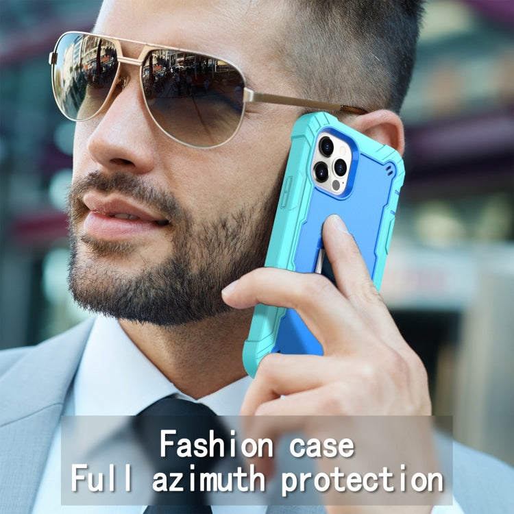 PC + Rubber 3-layers Shockproof Protective Case with Rotating Holder
