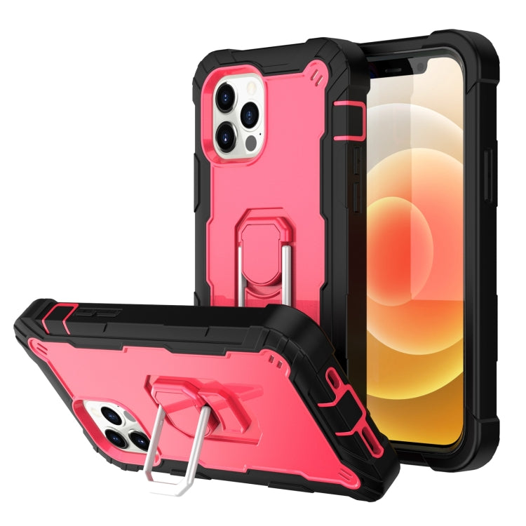PC + Rubber 3-layers Shockproof Protective Case with Rotating Holder