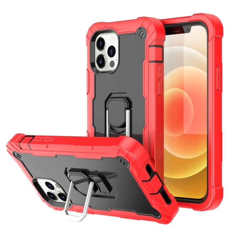 PC + Rubber 3-layers Shockproof Protective Case with Rotating Holder