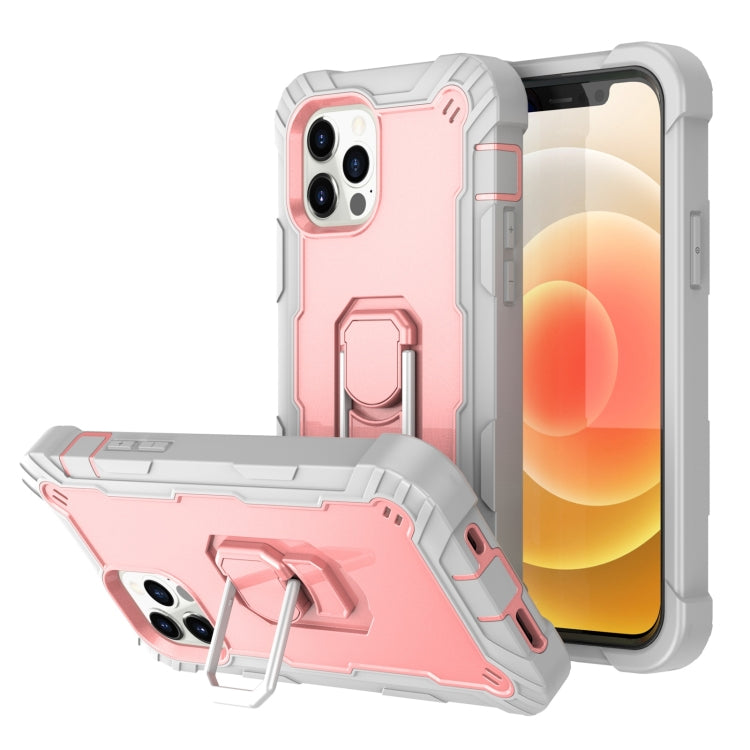 PC + Rubber 3-layers Shockproof Protective Case with Rotating Holder