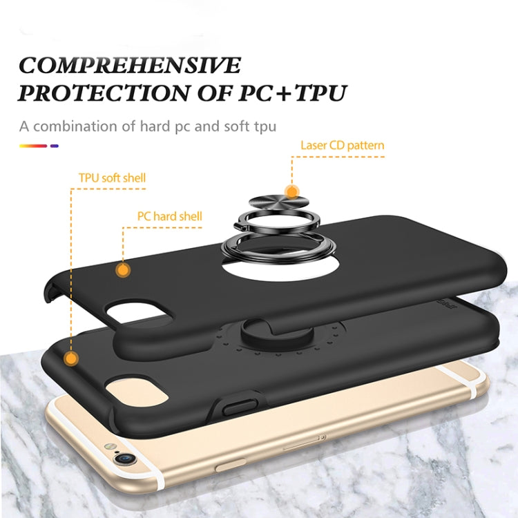 PC + TPU Shockproof Magnetic Protective Case with Invisible Ring Holder