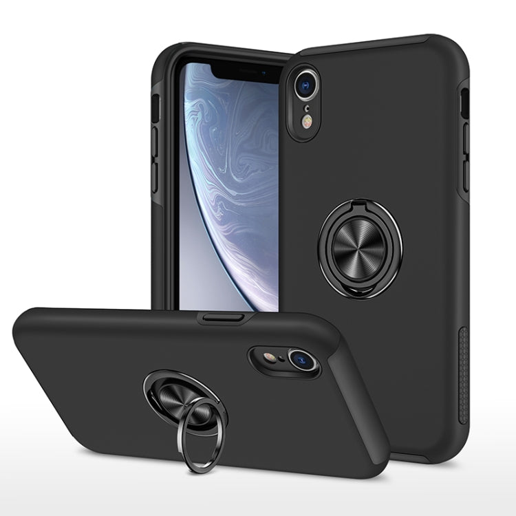 PC + TPU Shockproof Magnetic Protective Case with Invisible Ring Holder