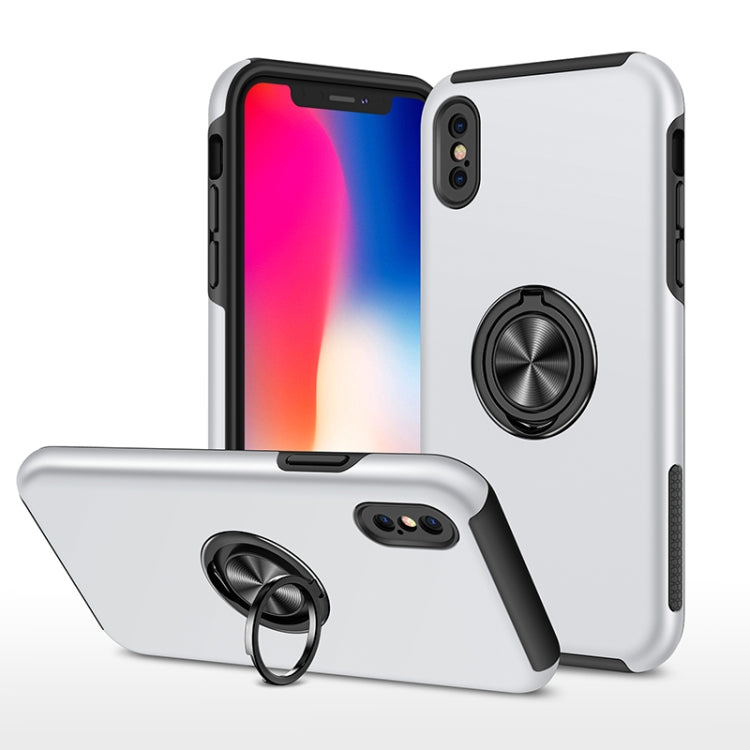 PC + TPU Shockproof Magnetic Protective Case with Invisible Ring Holder