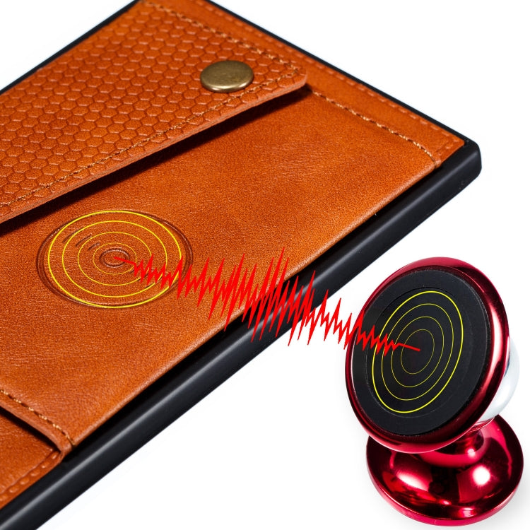 Double Buckle PU + TPU Shockproof Magnetic Protective Case with Card Slots & Holder