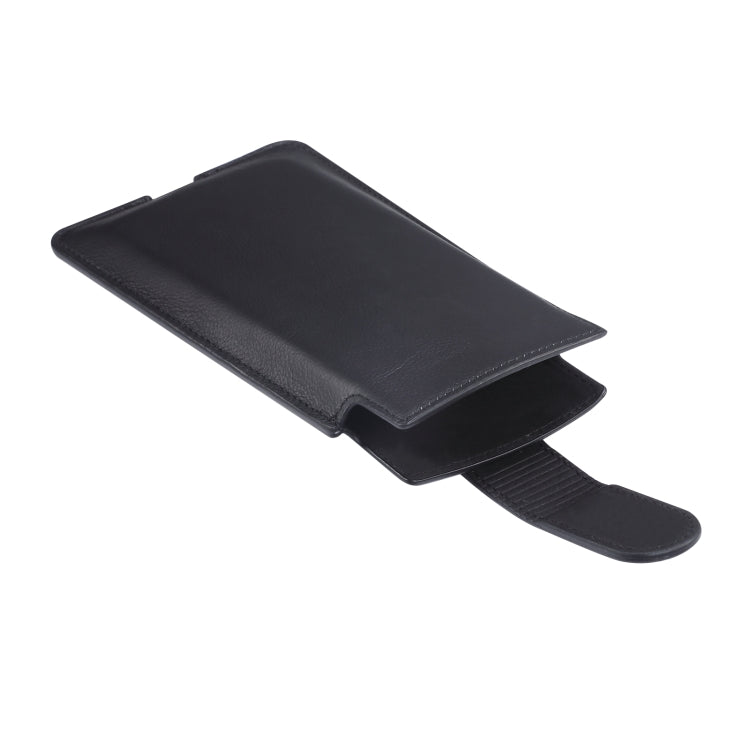 Universal Cow Leather Vertical Mobile Phone Leather Case Waist Bag For 6.1 inch and Below Phones