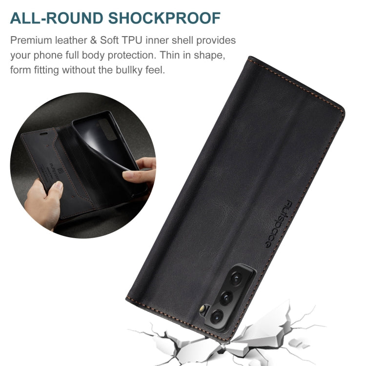 AutSpace A01 Retro Skin-feel Crazy Horse Texture Horizontal Flip Leather Case with Holder & Card Slots & Wallet & RFID