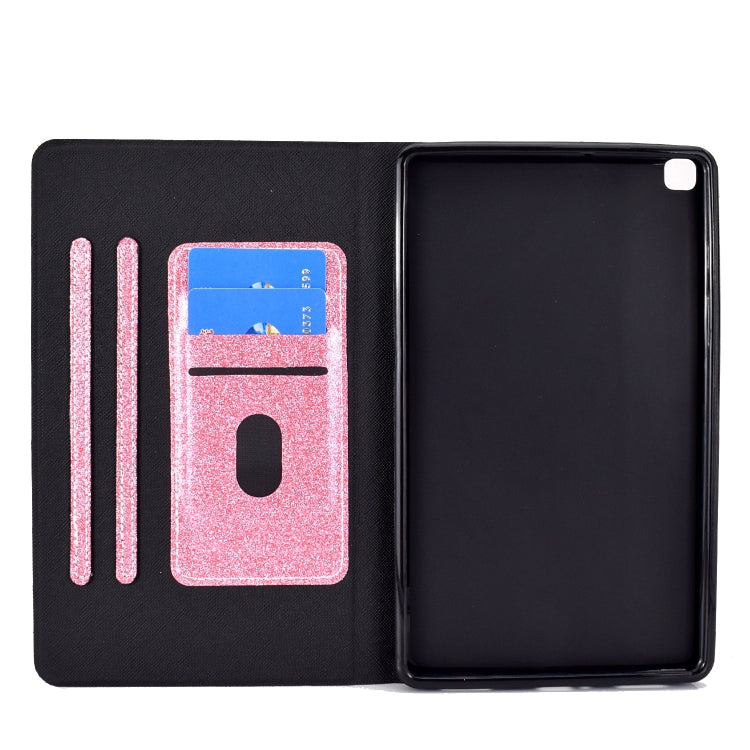 Glitter Horizontal Flip Leather Case with Holder & Card Slots