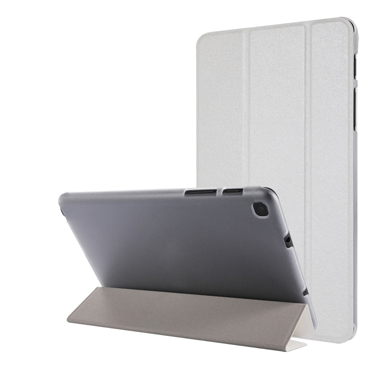 Silk Texture Three-fold Horizontal Flip Leather Case with Holder & Pen Slot