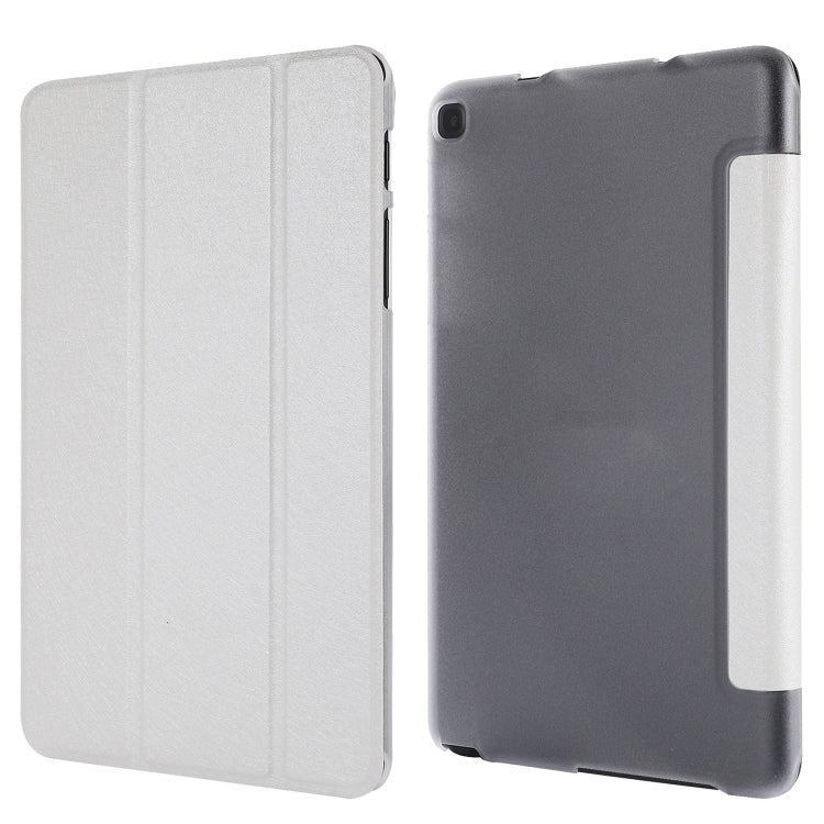 Silk Texture Three-fold Horizontal Flip Leather Case with Holder & Pen Slot
