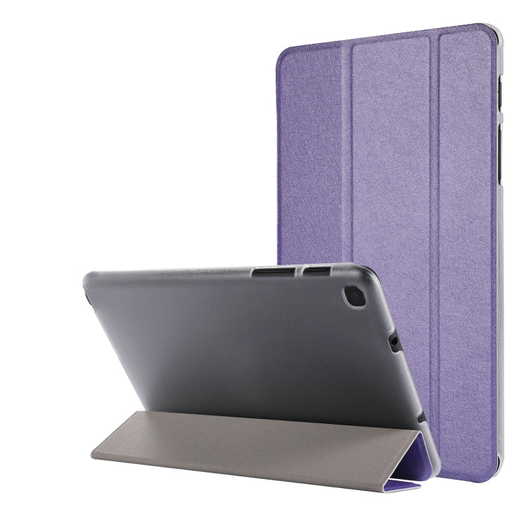 Silk Texture Three-fold Horizontal Flip Leather Case with Holder & Pen Slot