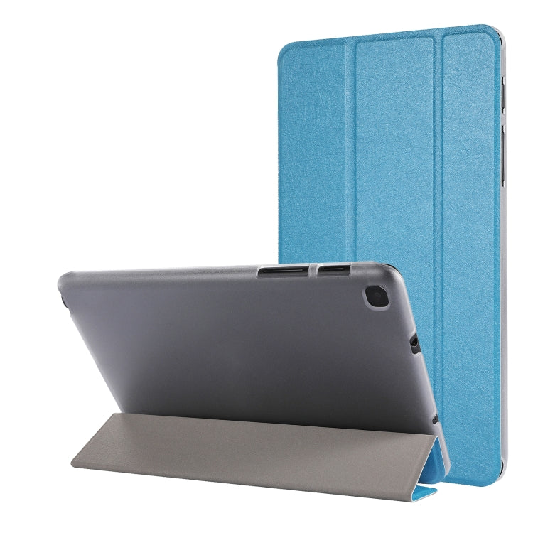 Silk Texture Three-fold Horizontal Flip Leather Case with Holder & Pen Slot