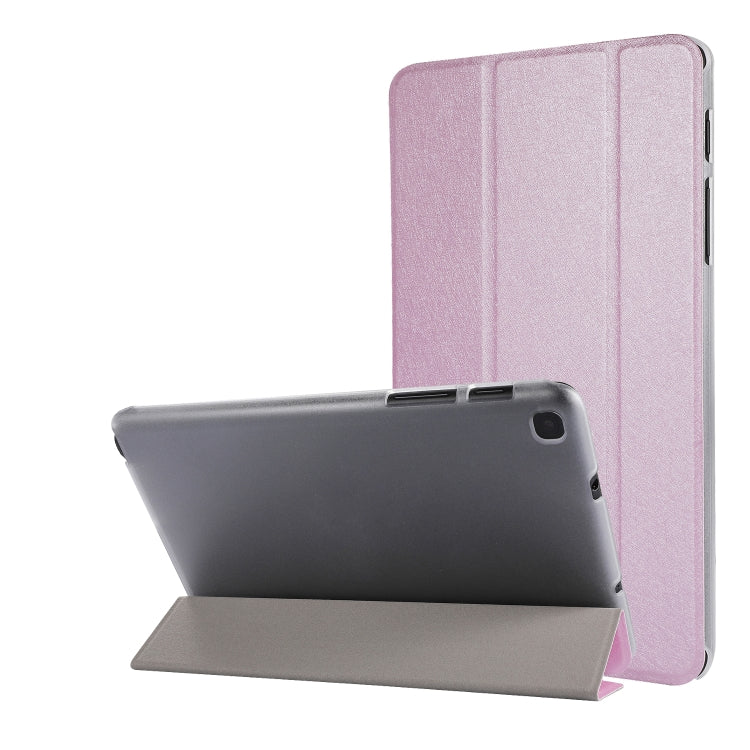 Silk Texture Three-fold Horizontal Flip Leather Case with Holder & Pen Slot