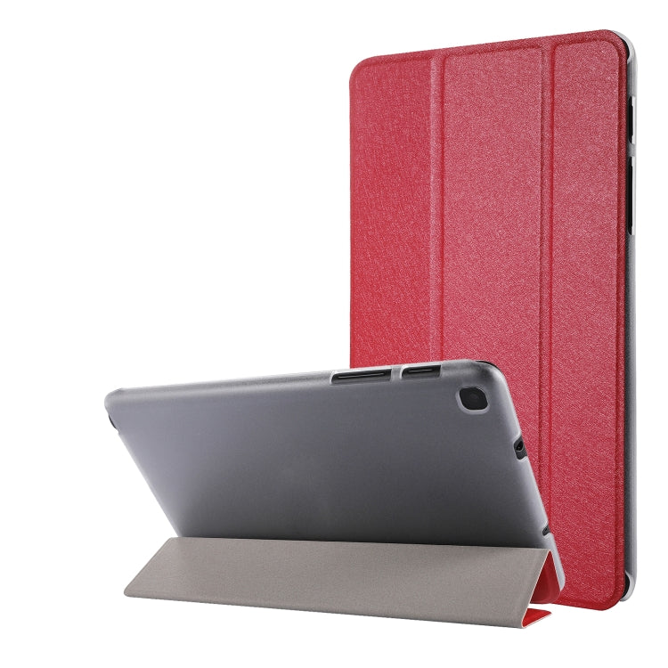 Silk Texture Three-fold Horizontal Flip Leather Case with Holder & Pen Slot