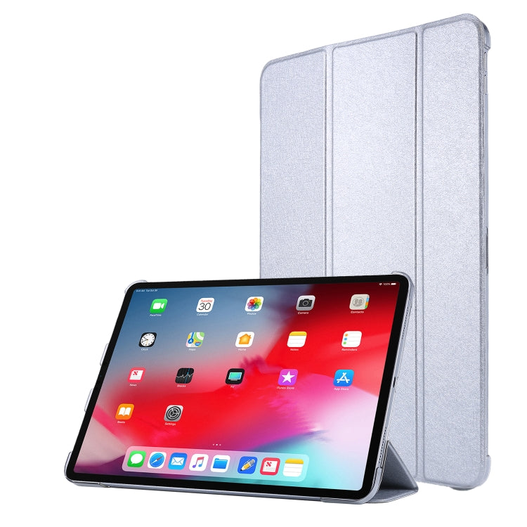 Silk Texture Three-fold Horizontal Flip Leather Case with Holder & Pen Slot