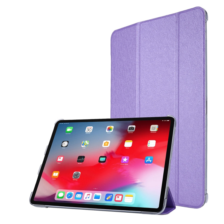 Silk Texture Three-fold Horizontal Flip Leather Case with Holder & Pen Slot