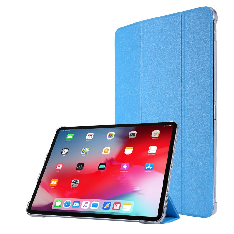 Silk Texture Three-fold Horizontal Flip Leather Case with Holder & Pen Slot