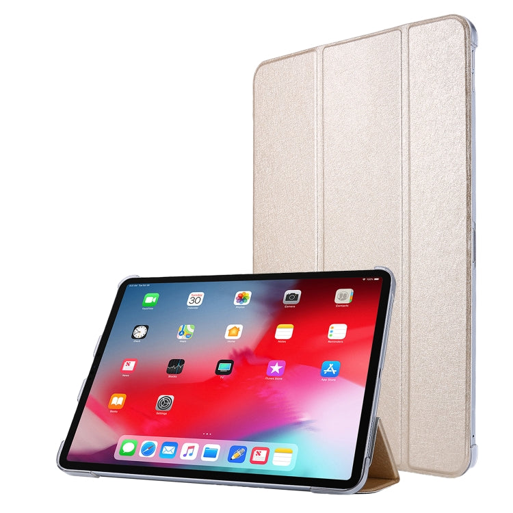 Silk Texture Three-fold Horizontal Flip Leather Case with Holder & Pen Slot