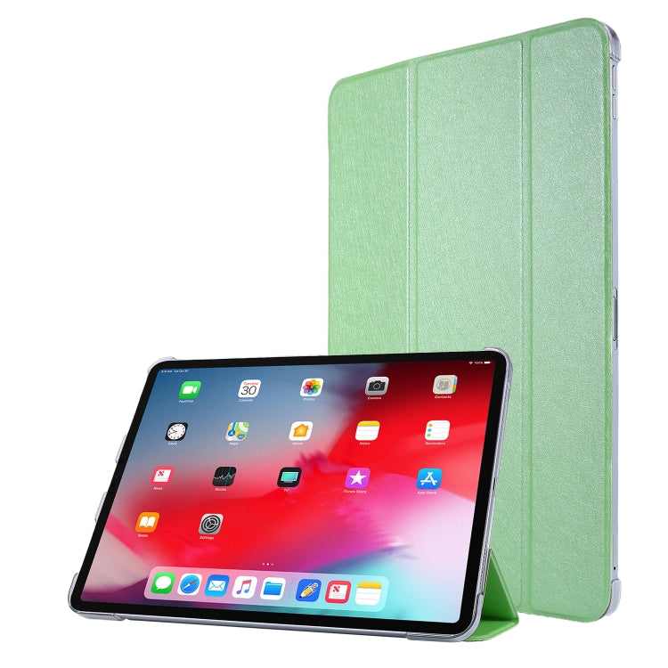 Silk Texture Three-fold Horizontal Flip Leather Case with Holder & Pen Slot