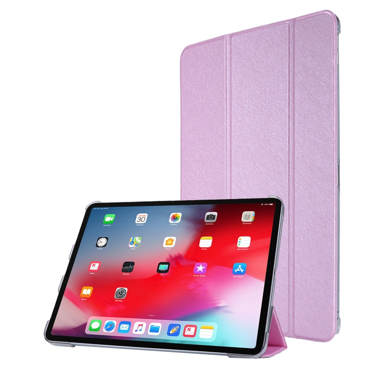 Silk Texture Three-fold Horizontal Flip Leather Case with Holder & Pen Slot