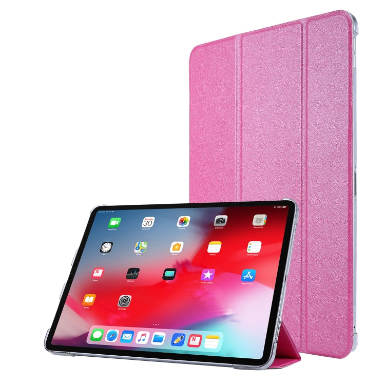 Silk Texture Three-fold Horizontal Flip Leather Case with Holder & Pen Slot
