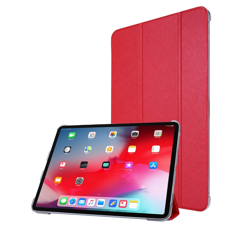 Silk Texture Three-fold Horizontal Flip Leather Case with Holder & Pen Slot