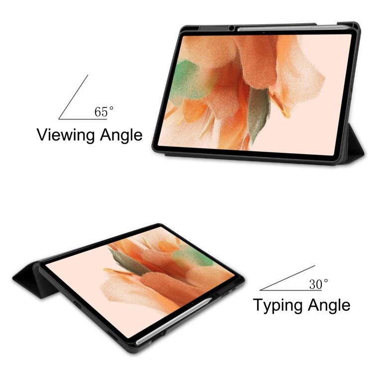 Custer Pattern Pure Color TPU Smart Tablet Holster with Sleep Function & 3-Fold Holder & Pen Slot