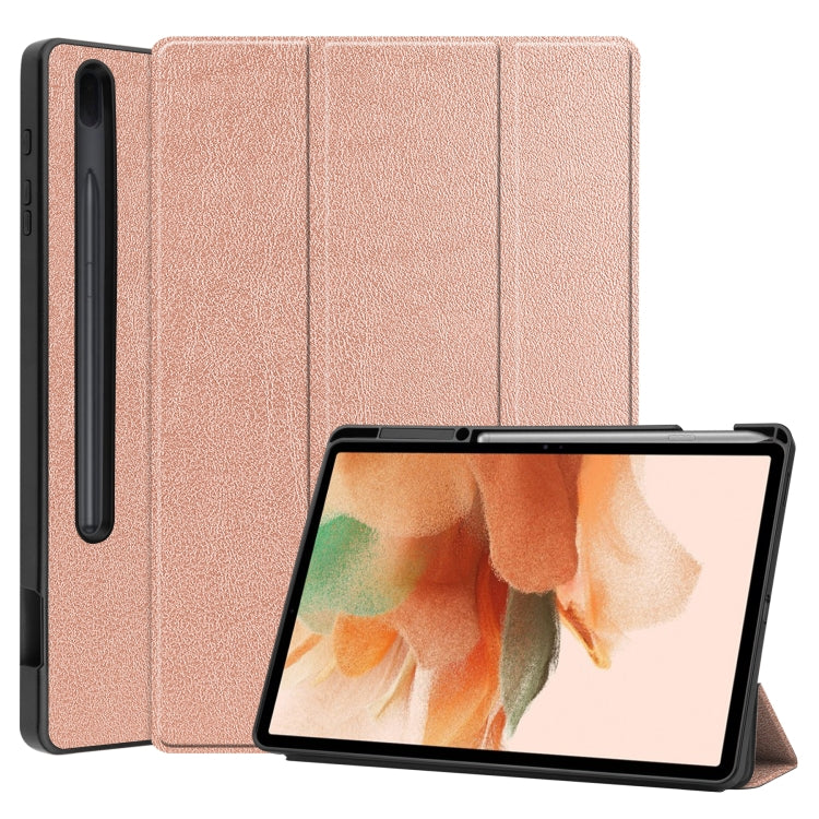 Custer Pattern Pure Color TPU Smart Tablet Holster with Sleep Function & 3-Fold Holder & Pen Slot