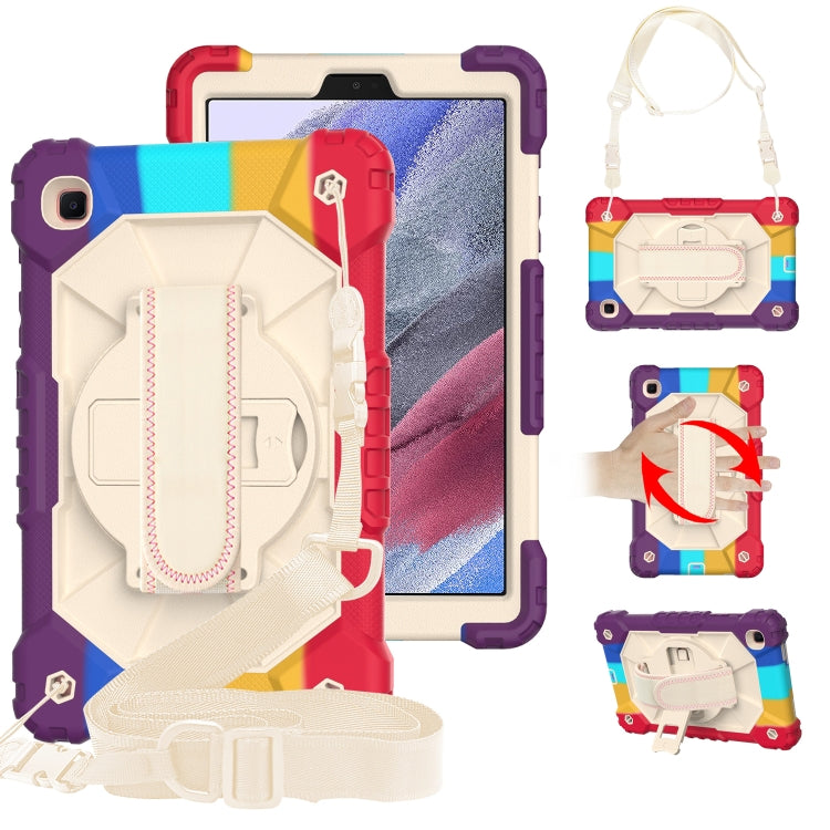Contrast Color Robot Shockproof Silicon + PC Protective Case with Holder & Shoulder Strap
