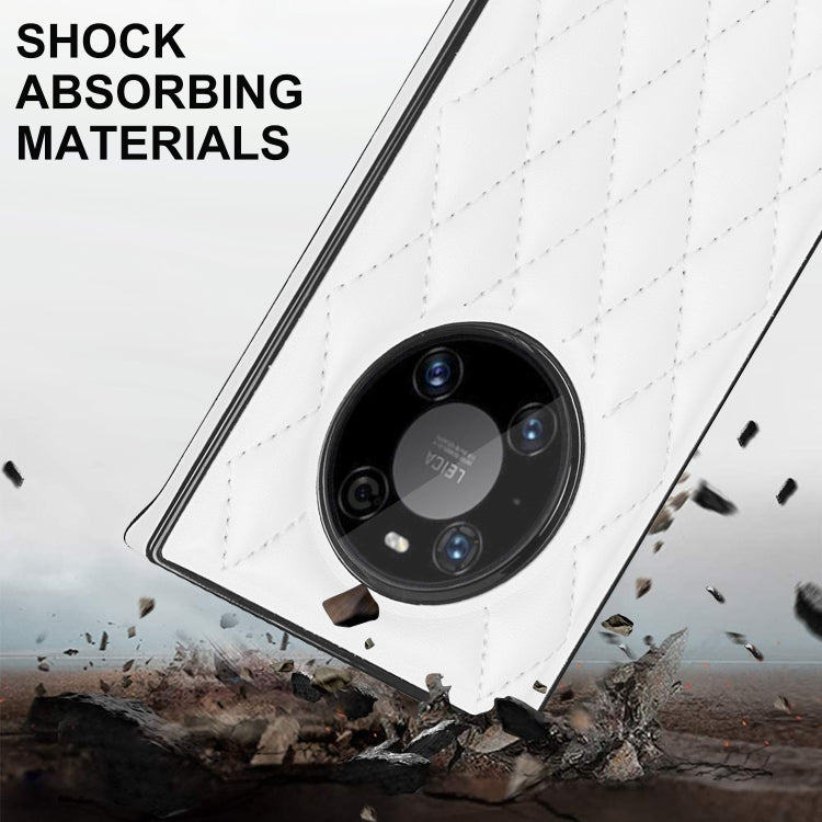 Elegant Rhombic Pattern Microfiber Leather +TPU Shockproof Case with Crossbody Strap Chain