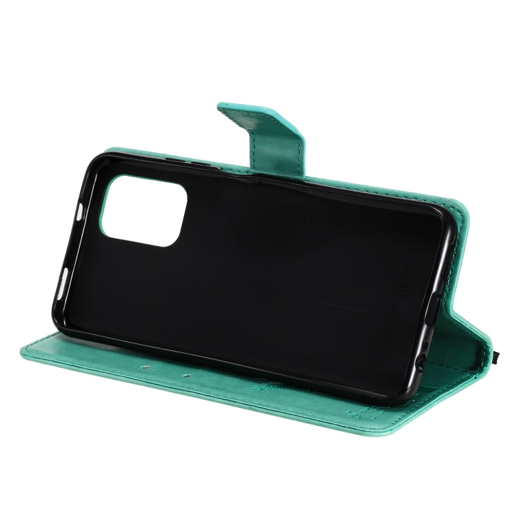 Tree & Cat Pattern Pressed Printing Horizontal Flip PU Leather Case with Holder & Card Slots & Wallet & Lanyard
