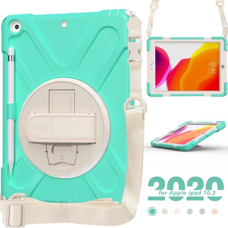 Pure Color Silicone + PC Protective Case with Holder & Shoulder Strap