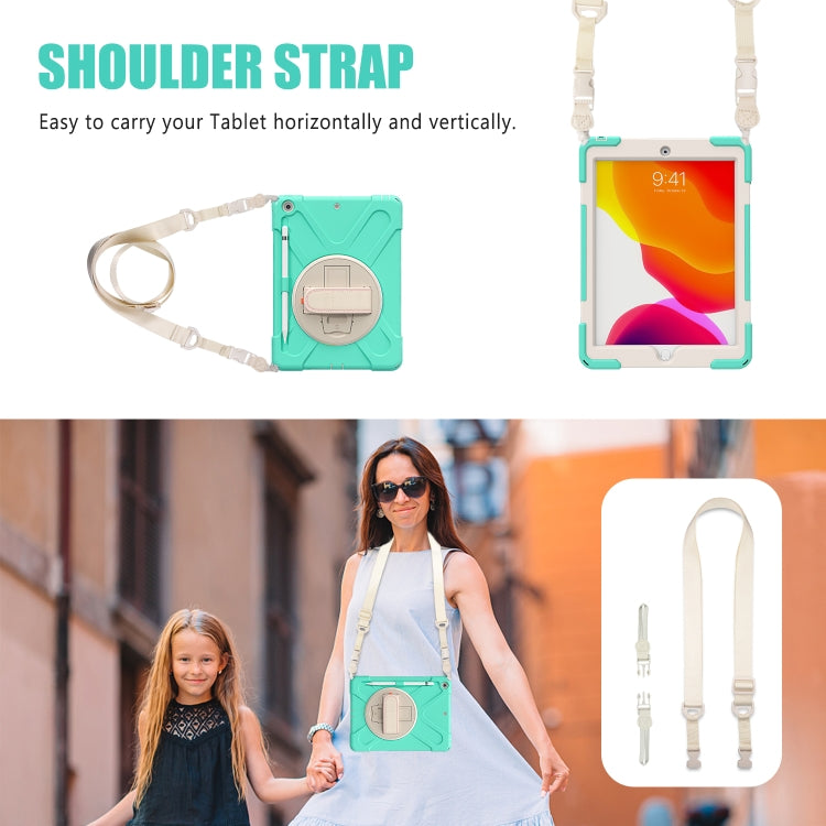 Pure Color Silicone + PC Protective Case with Holder & Shoulder Strap