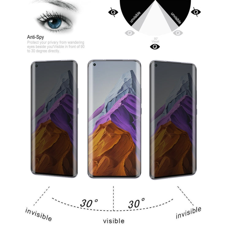 For OnePlus 9 Pro No Fingerprint Unlock 0.3mm 9H Surface Hardness 3D Curved Surface Privacy Glass Film