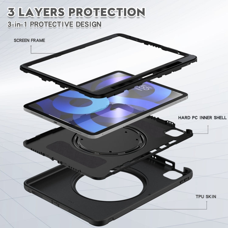 Shocproof Silicone + PC Protective Case with 360 Degree Rotation Foldable Handle Grip Holder & Pen Slot