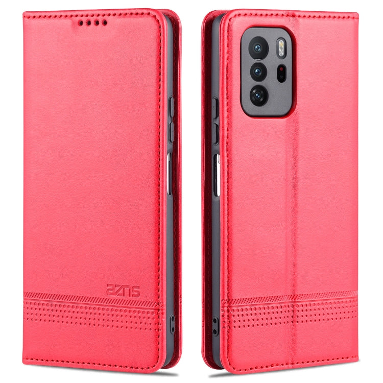 AZNS Magnetic Calf Texture Horizontal Flip Leather Case with Card Slots & Holder & Wallet