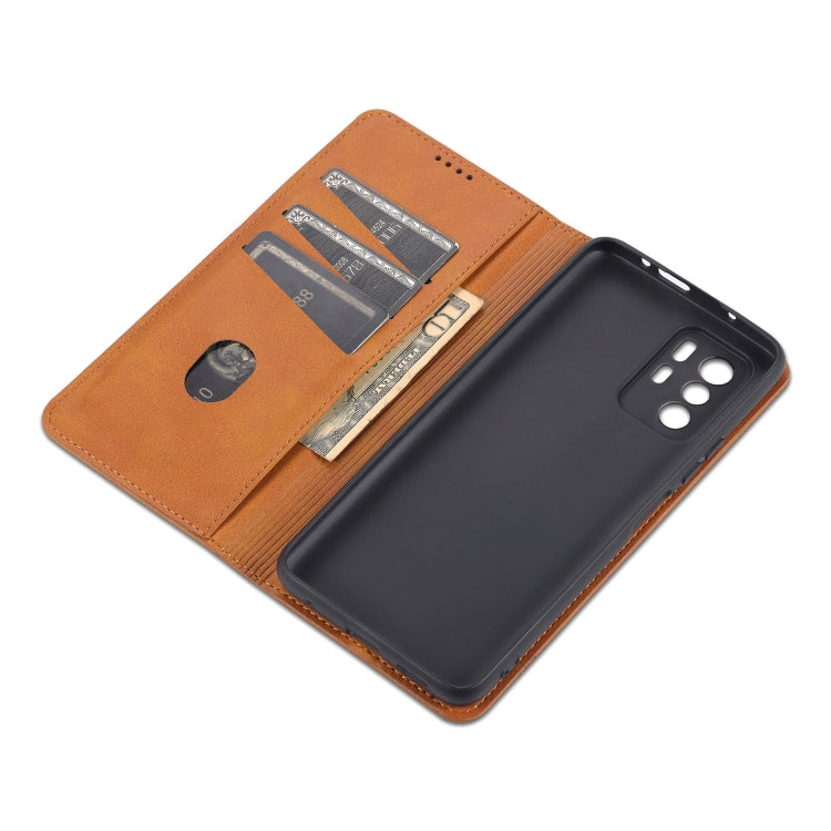 AZNS Magnetic Calf Texture Horizontal Flip Leather Case with Card Slots & Holder & Wallet