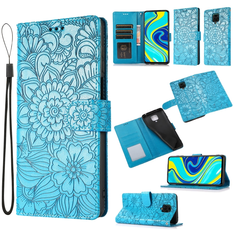 Skin Feel Embossed Sunflower Horizontal Flip Leather Case with Holder & Card Slots & Wallet & Lanyard