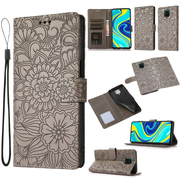 Skin Feel Embossed Sunflower Horizontal Flip Leather Case with Holder & Card Slots & Wallet & Lanyard