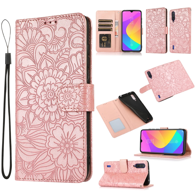 Skin Feel Embossed Sunflower Horizontal Flip Leather Case with Holder & Card Slots & Wallet & Lanyard