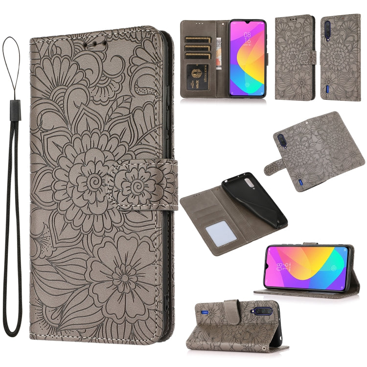 Skin Feel Embossed Sunflower Horizontal Flip Leather Case with Holder & Card Slots & Wallet & Lanyard