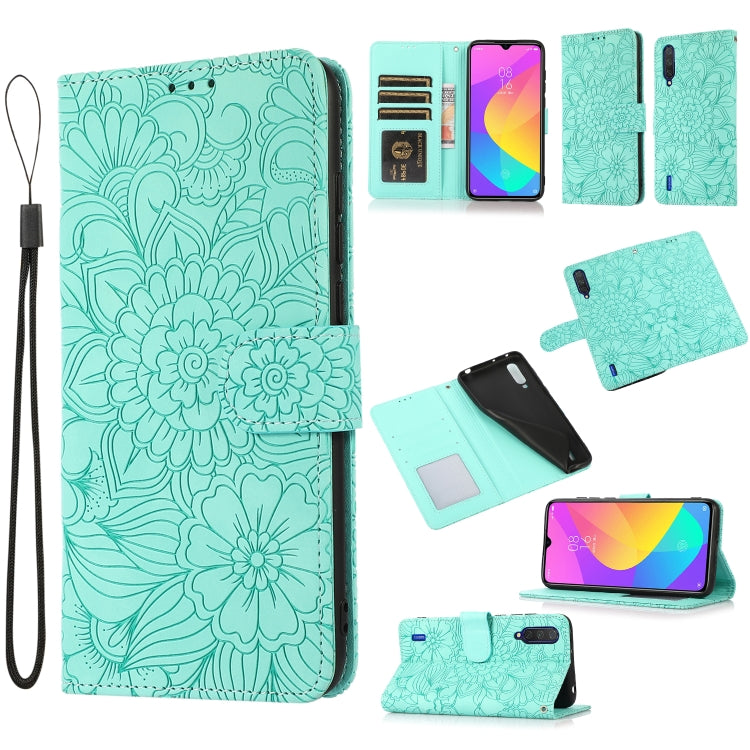 Skin Feel Embossed Sunflower Horizontal Flip Leather Case with Holder & Card Slots & Wallet & Lanyard