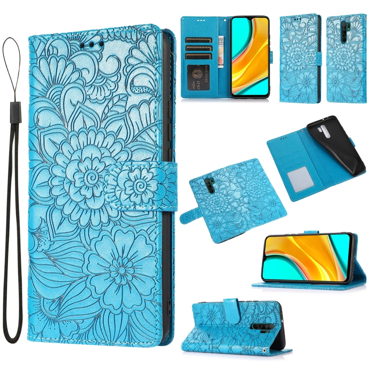 Skin Feel Embossed Sunflower Horizontal Flip Leather Case with Holder & Card Slots & Wallet & Lanyard